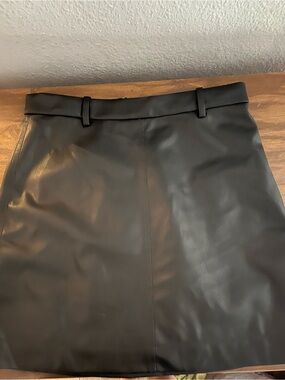 J. Crew Black Faux Leather Mini Skirt
